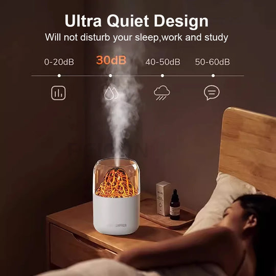 Volcano C Humidifier with Adjustable Flame Light - VAZIRION