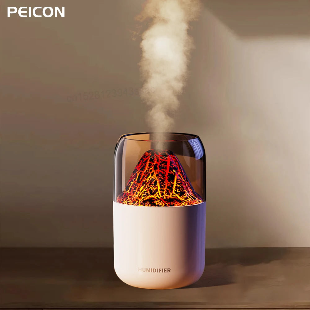 Volcano C Humidifier with Adjustable Flame Light - VAZIRION